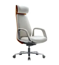 Кресло HAWASAN (ХАВАСАН) PREMIUM EX-820, синхромеханизм, слайдер, экокожа, белое/коричневое, 533237