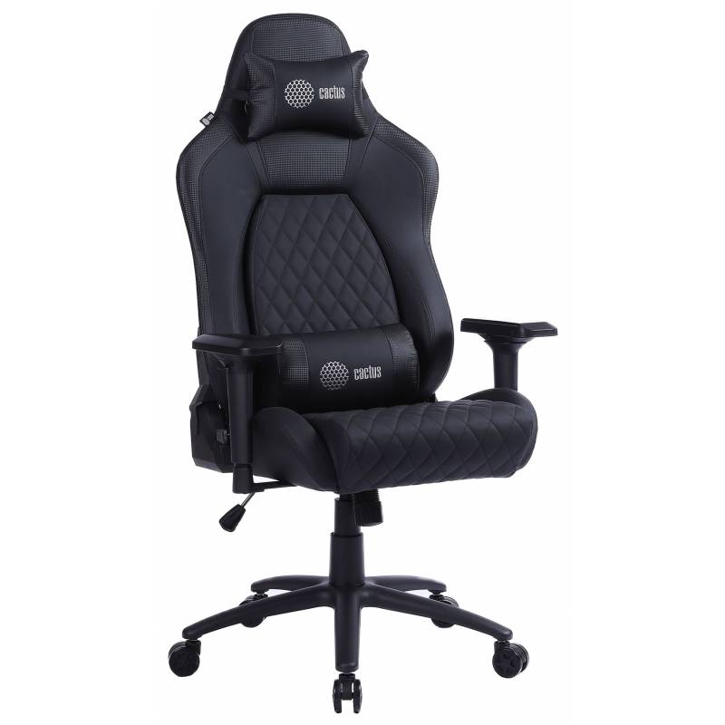 Кресло игровое Cactus CS-CHR-130 черный эко.кожа с подголов. крестов. сталь главное фото