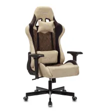 Кресло игровое Бюрократ VIKING 7 KNIGHT BR FABRIC коричневый текстиль/эко.кожа крестовина металл