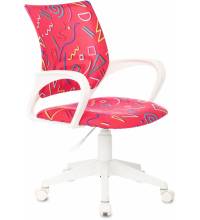 Кресло детское Бюрократ BUROKIDS 1 W малиновый Sticks 05 крестов. пластик пластик белый