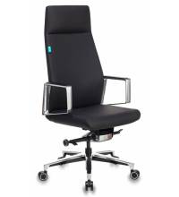 Кресло руководителя Бюрократ _JONS/BLACK черный кожа крестовина алюминий