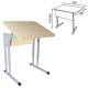 Стол-парта 1-местный, регулируемый угол, "Умник", 600х500х520-640 мм, рост 2-4, серый каркас, ЛДСП клён. Фото товара с разных ракурсов.