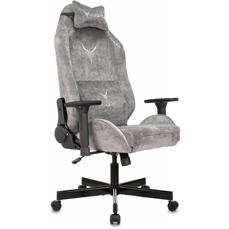 Кресло игровое Knight N1 Fabric серый Light-19 с подголов. крестов. металл главное фото