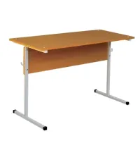 Стол-парта 2-местный нерегулируемый, 1200х500х750 мм, рост 6, серый каркас, ЛДСП бук, Ш-302